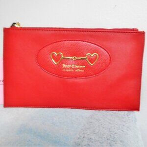 NEW JUICY COUTURE RED LIPSTICK HEART TO HEART WRISTLET WALLET CLUTCH PURSE